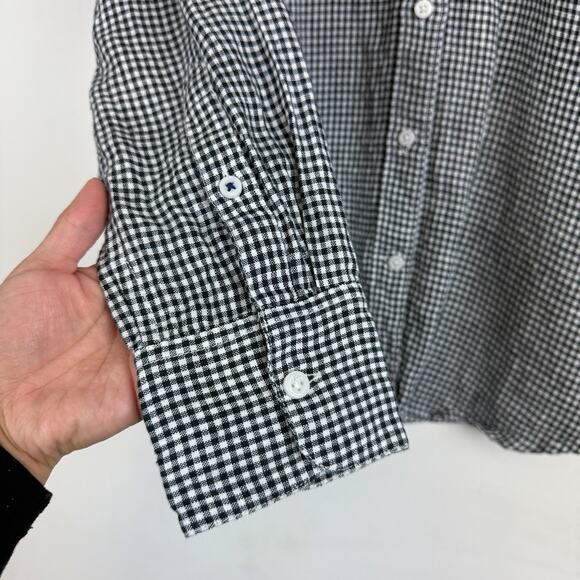 J.Crew Womens Baird McNutt Irish Linen Slim Fit Gingham Button Shirt Black - 8 - Picture 3 of 11